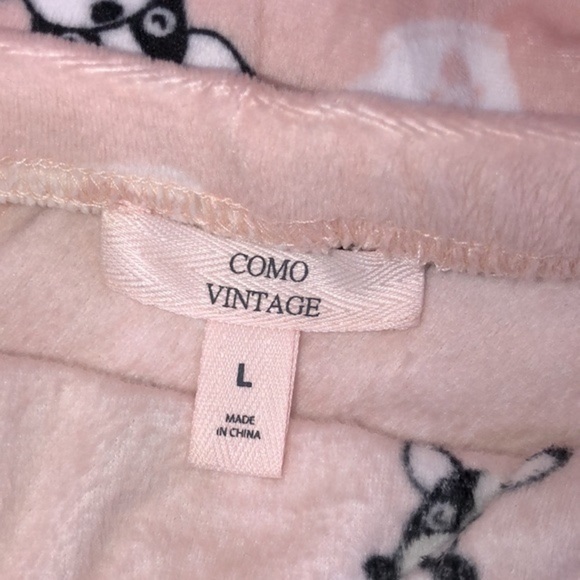 Como Vintage pink soft pajama pants size large dog puppy print - Picture 3 of 8